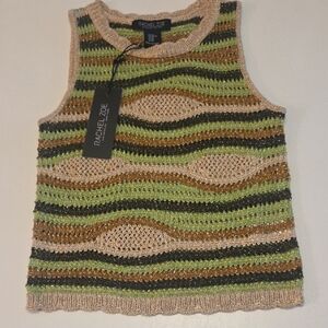 NWT Rachel Zoe Girl's Junior's Multicolor Knit Sweater Top Shirt Sleeveles XS